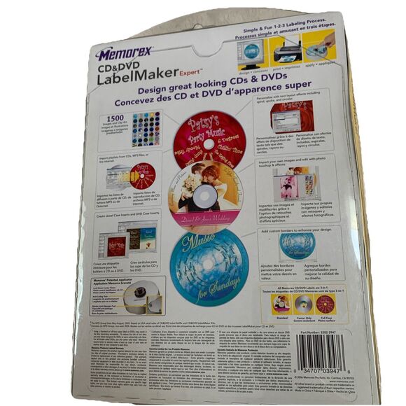 Memorex Label Maker Expert Kit Software 138 Labels CD / DVD Factory Sealed - Picture 2 of 3